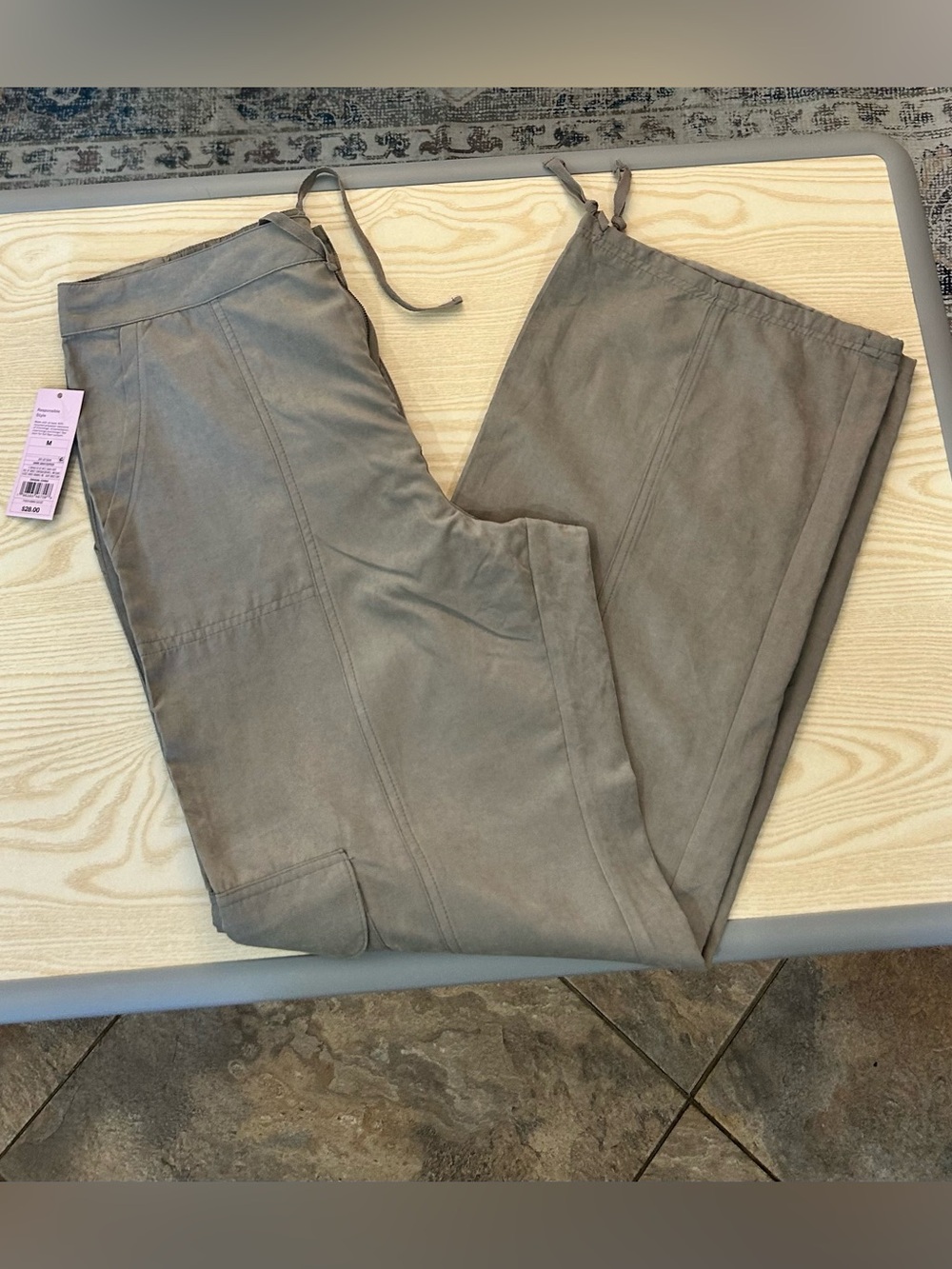 Women’s wild fable Wide-Leg Drawstring Pants in Taupe Gray